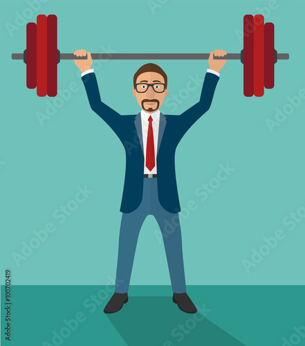 3d Businessman Gewichtheber