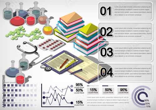 illustration of infographic medical concept in isometric graphic