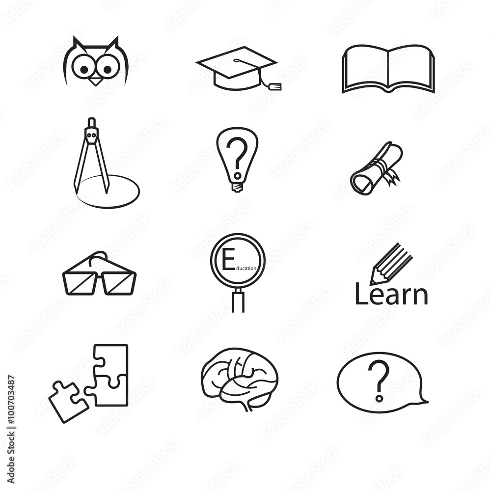 Education icons set, school Education icons set, school