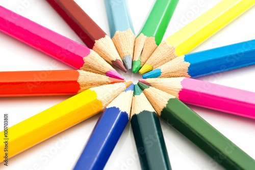 colorful wooden pencils