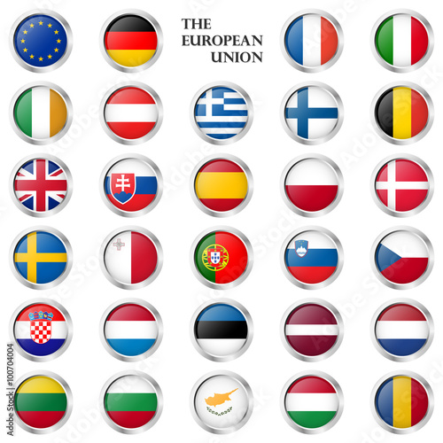 EU button collection with country flags Free Download EU button collection with country flags - GFXLoad
