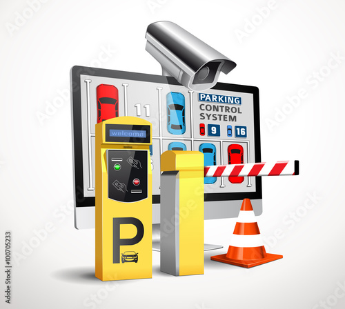 Parking payment station - access control concept