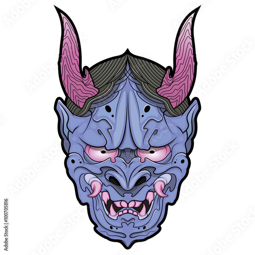 Hannya mask violet