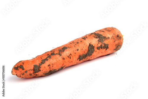 Fresh red carrot on white background.