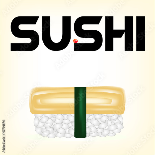 sushi tasty Japanese food, egg sushi, snack with egg, red caviar - sensitivity, a useful food product, an omelet with rice, a rice sphere with egg