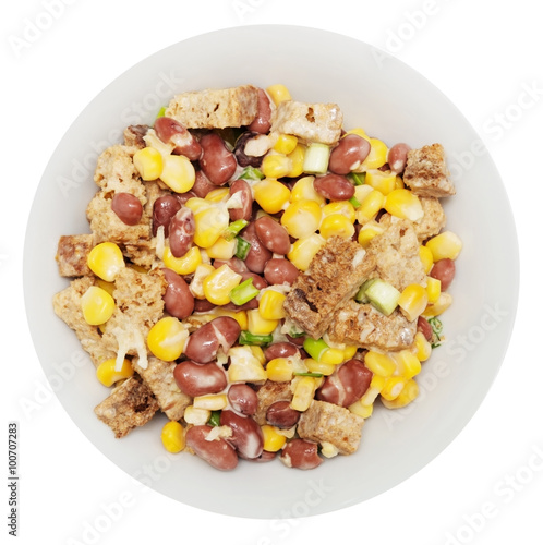 Salad of beans, maize and sippet