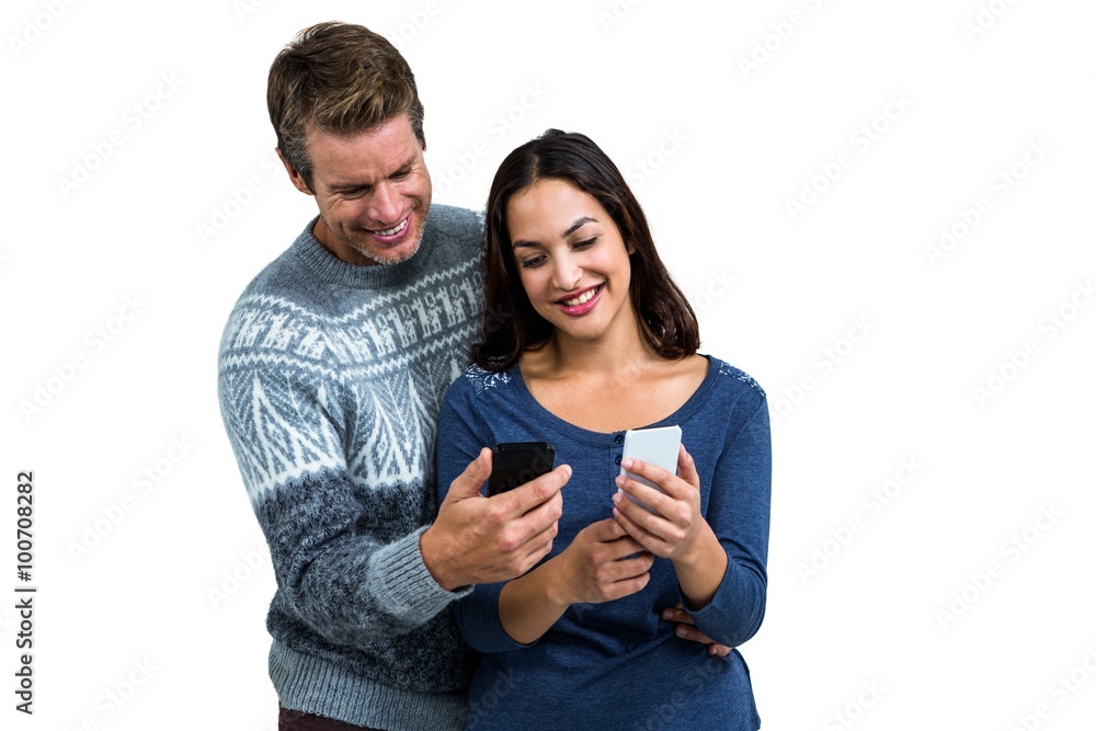 Happy couple with mobile phone Happy couple with mobile phone