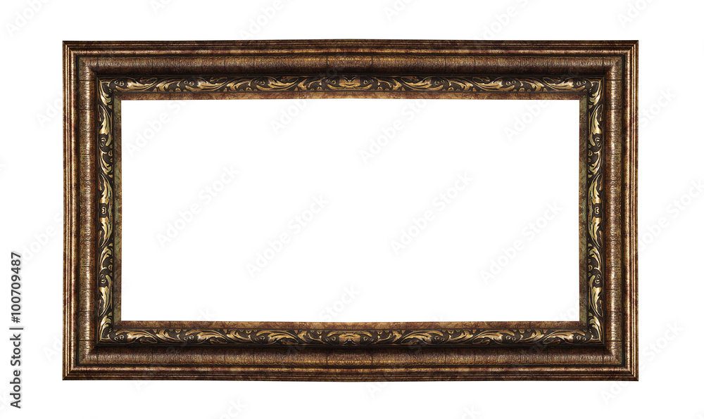 antique golden frame isolated on white background antique golden frame isolated on white background