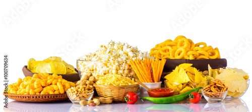 Junk Food on White Background
