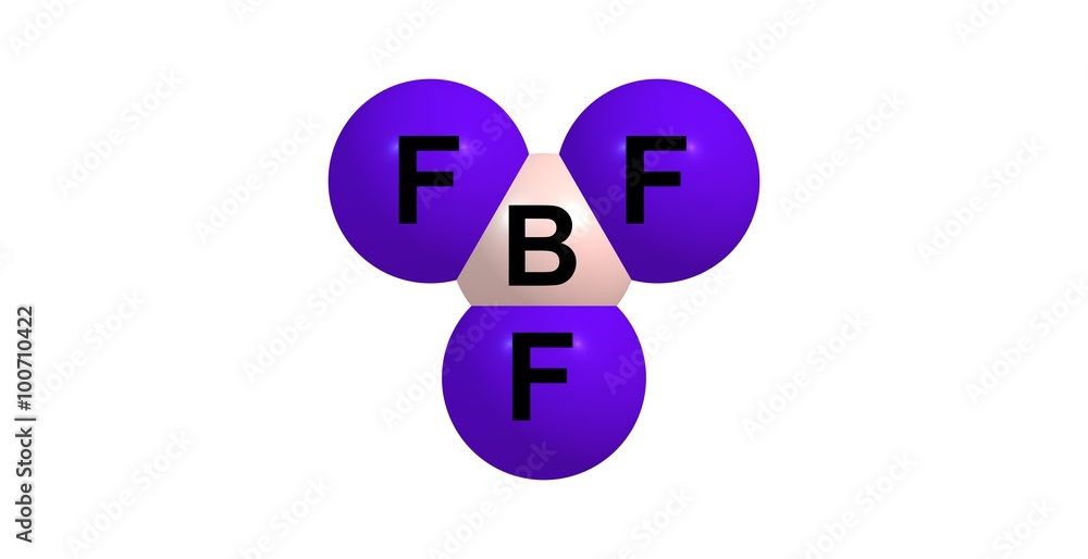 Boron trifluoride molecular structure isolated on white Boron trifluoride molecular structure isolated on white