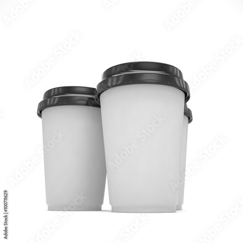Three paper coffee cups © Natalia Merzlyakova