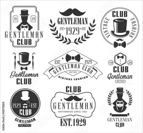 Vintage Gentlemen Club Logos Set photo