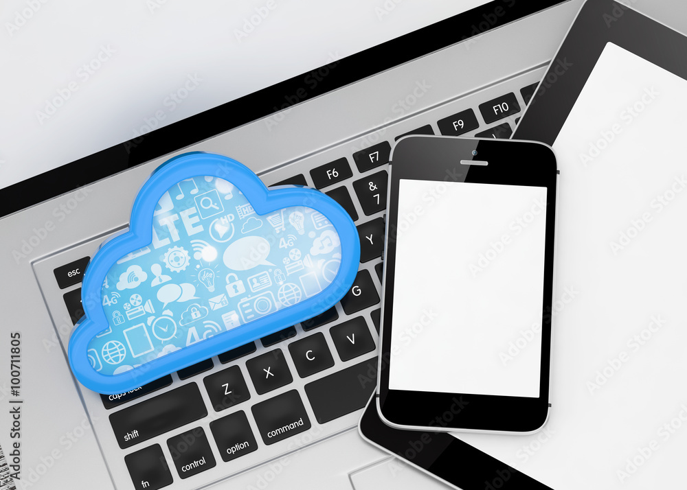 laptop, tablet pc, smart phone and cloud laptop, tablet pc, smart phone and cloud