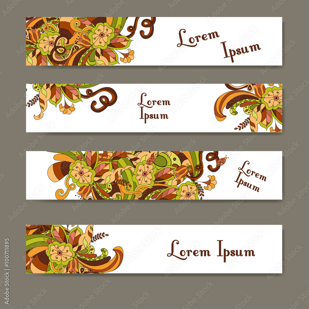 Fototapeta Set of banners for business. Corporate identity vector template with ornament for your design.