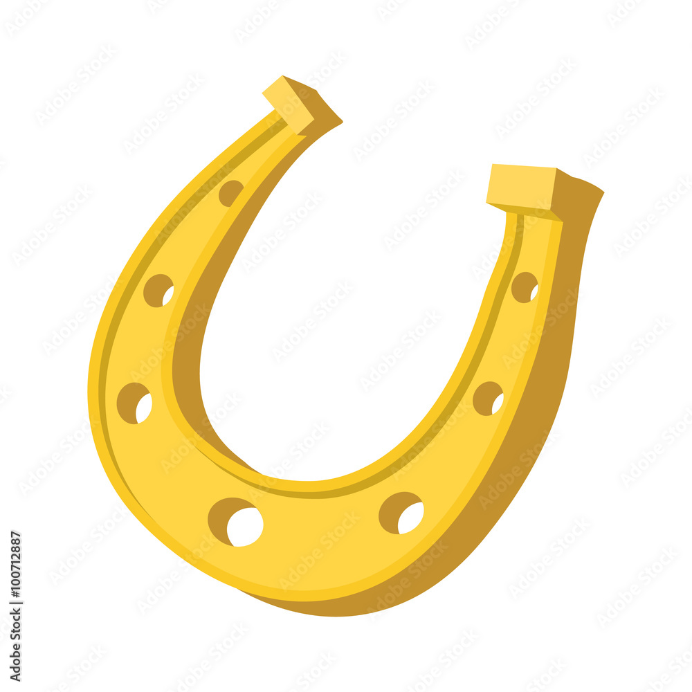 Golden horseshoes luck symbol cartoon icon Golden horseshoes luck symbol cartoon icon