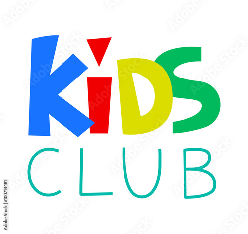 Kids Club Vector Logo Template.