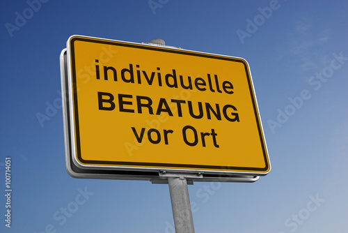 Schild Beratung vor Ort