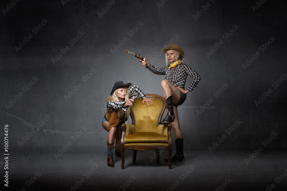 Fototapeta premium western gun shooting concept