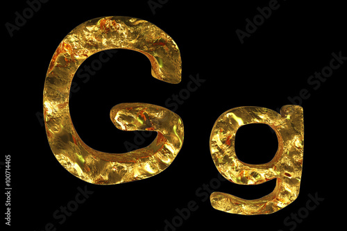 golden textured 3d letter