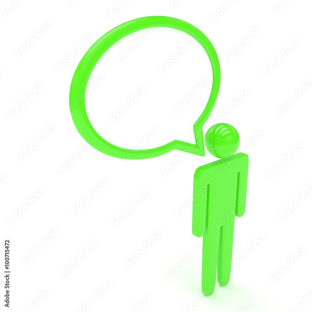 3d man with talk bubbles isolated over a white background 3d man with talk bubbles isolated over a white background