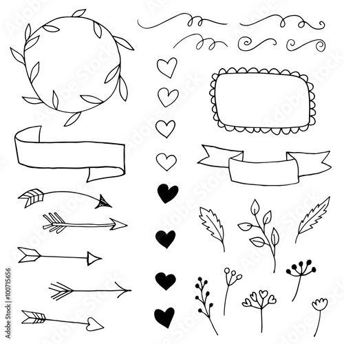 Collection of sketched design elements