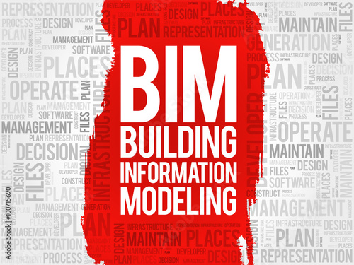 BIM - building information modeling word cloud, business concept