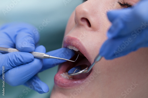 Young woman at the dental office.