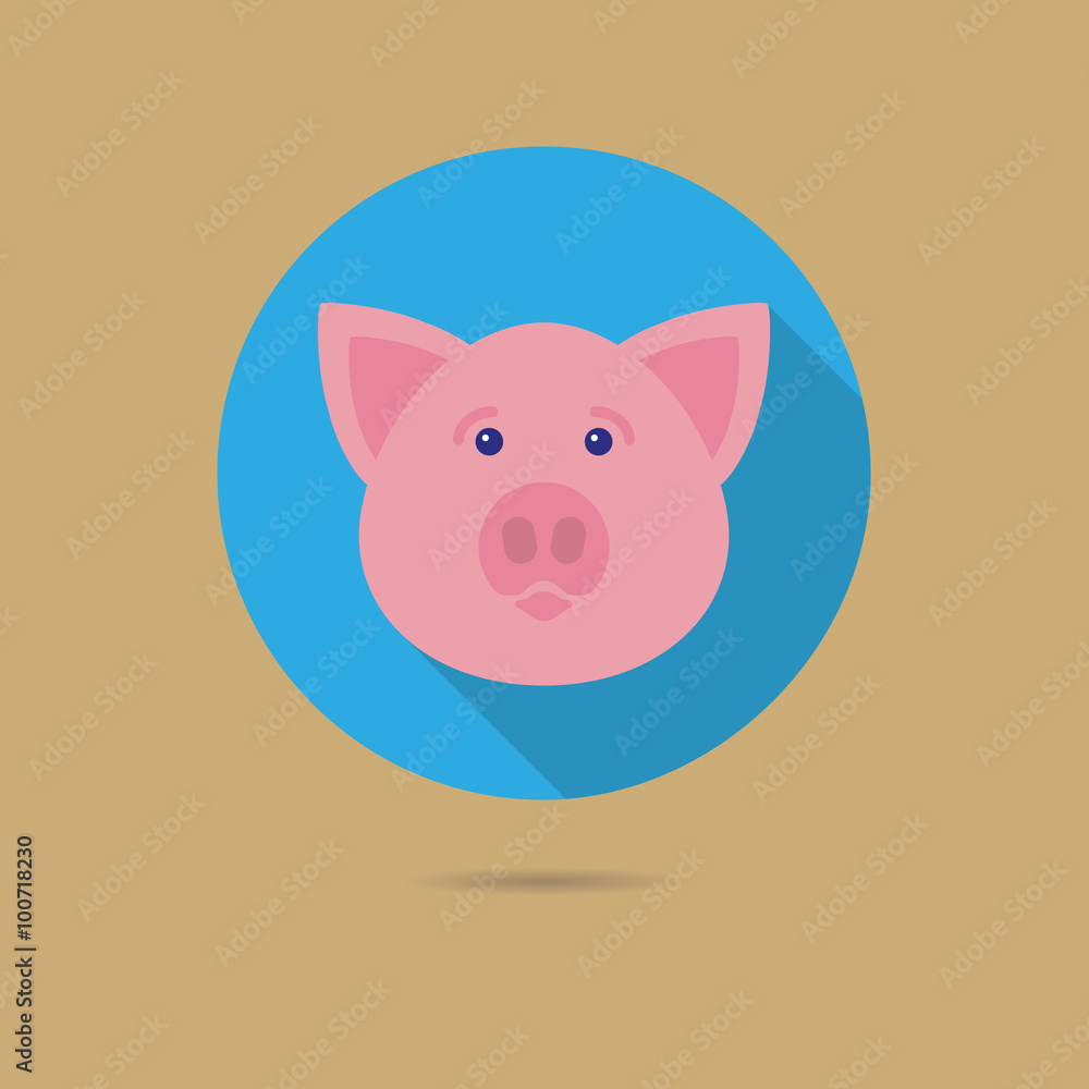 pig face flat design icon pig face flat design icon