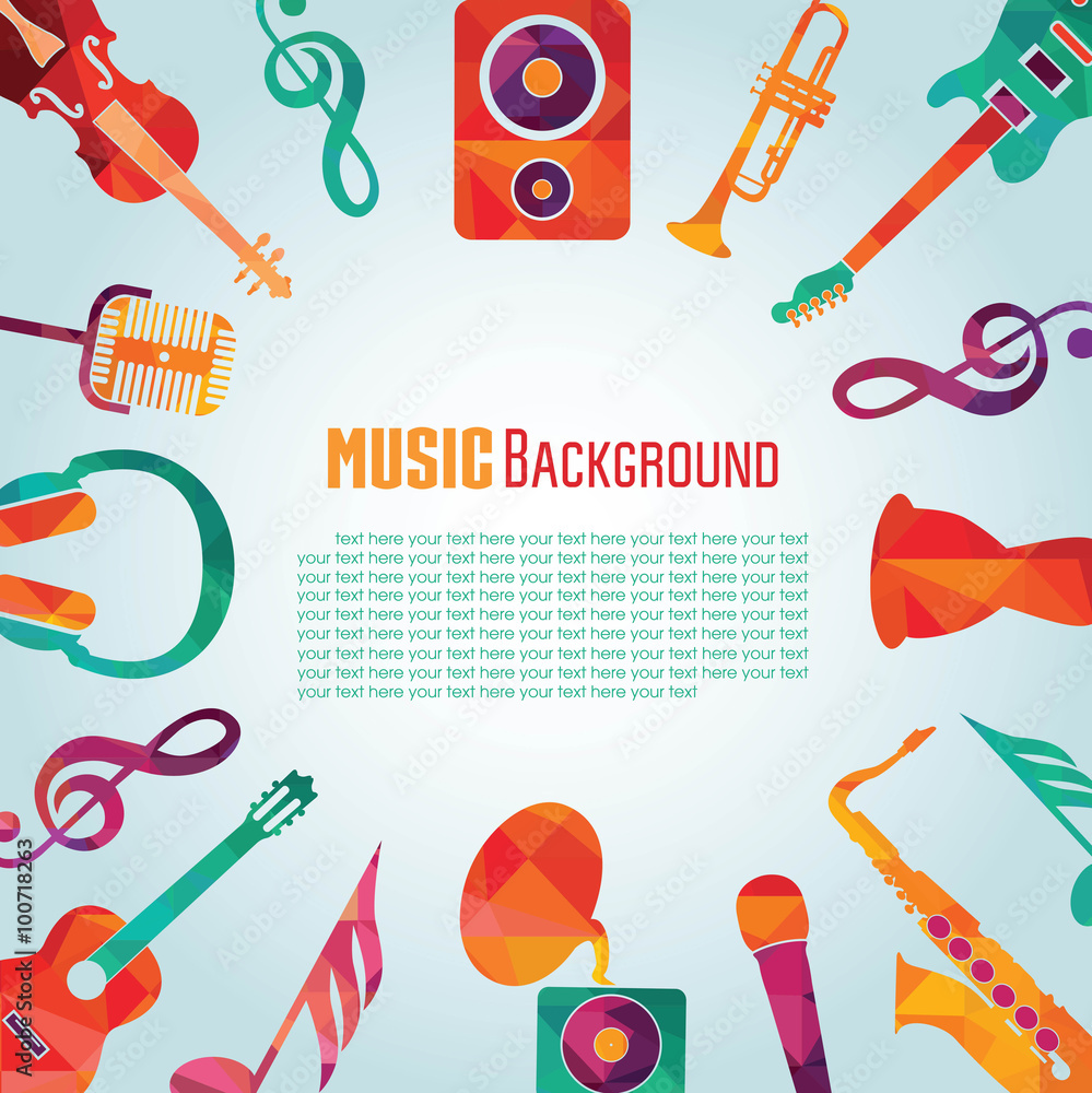 Naklejka premium Music background. Vector illustration