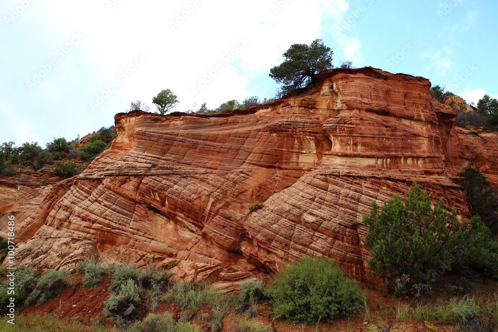 Cross bedding seen in the Entrada sandstone, a Triassic/Jurassic rock