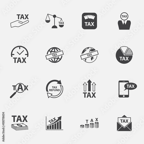 tax and money  icons set.vector. illustration