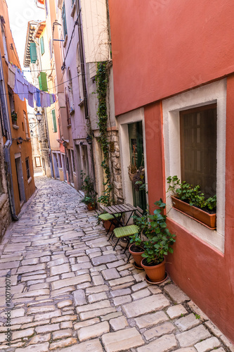 Narrow Street With Hanging Clothes-Rovinj  Croatia