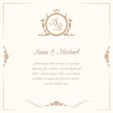 Wedding invitation with monogram
