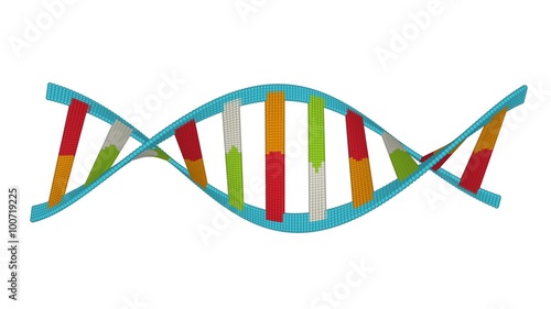 Genetic data string colorful double helix rotating DNA 3d seamless loop fullhd 1080p