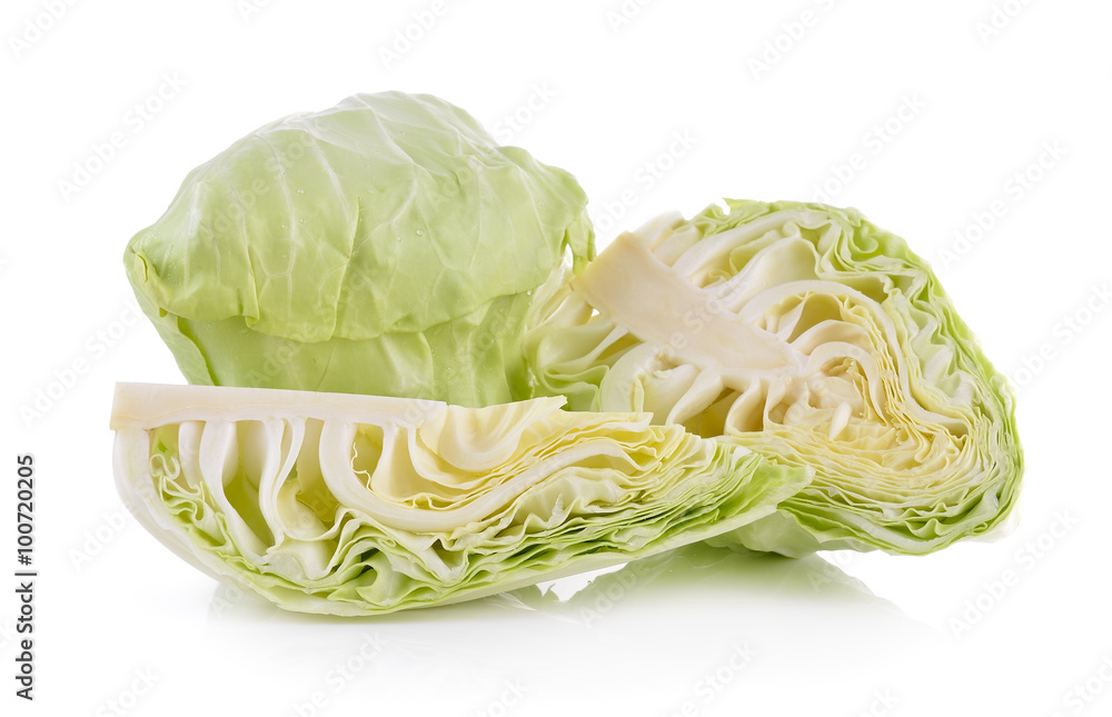 Obraz premium sliced cabbage on white background