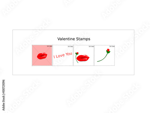 Valentine stamps white