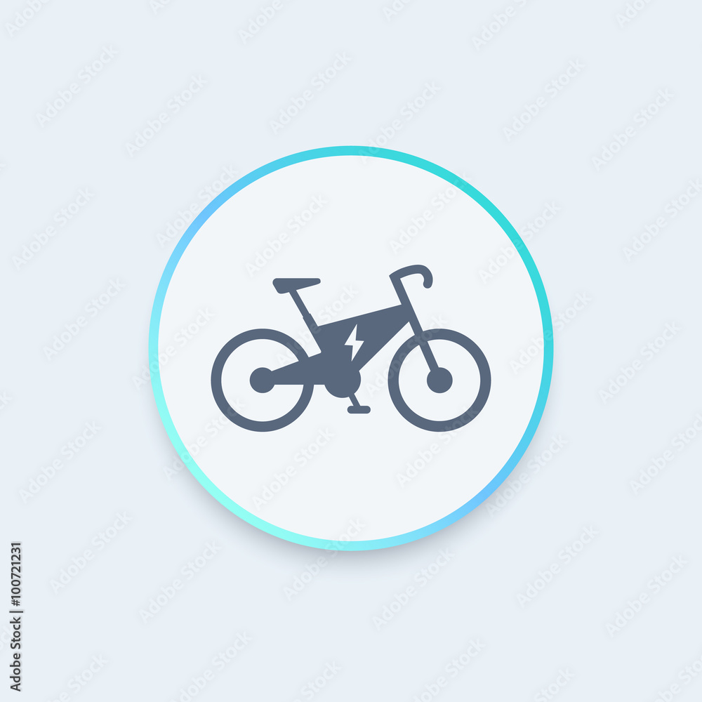 Electric bike round icon, modern ecologic transport, vector illustration Electric bike round icon, modern ecologic transport, vector illustration