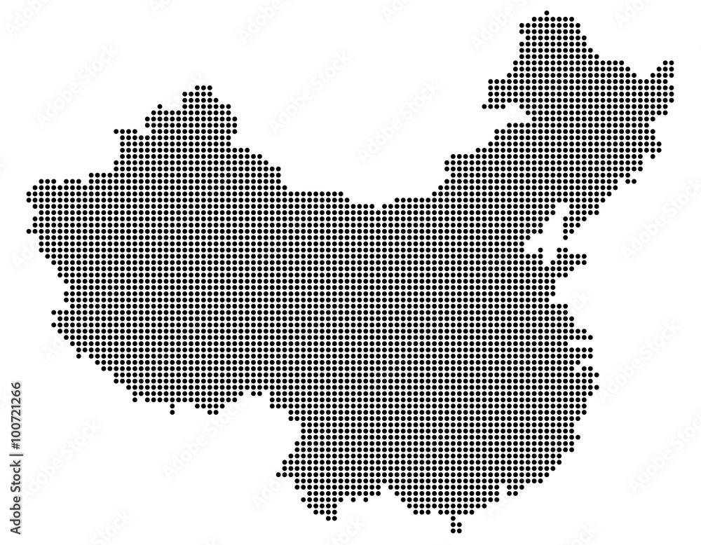 China in Punkten - Schwarz China in Punkten - Schwarz