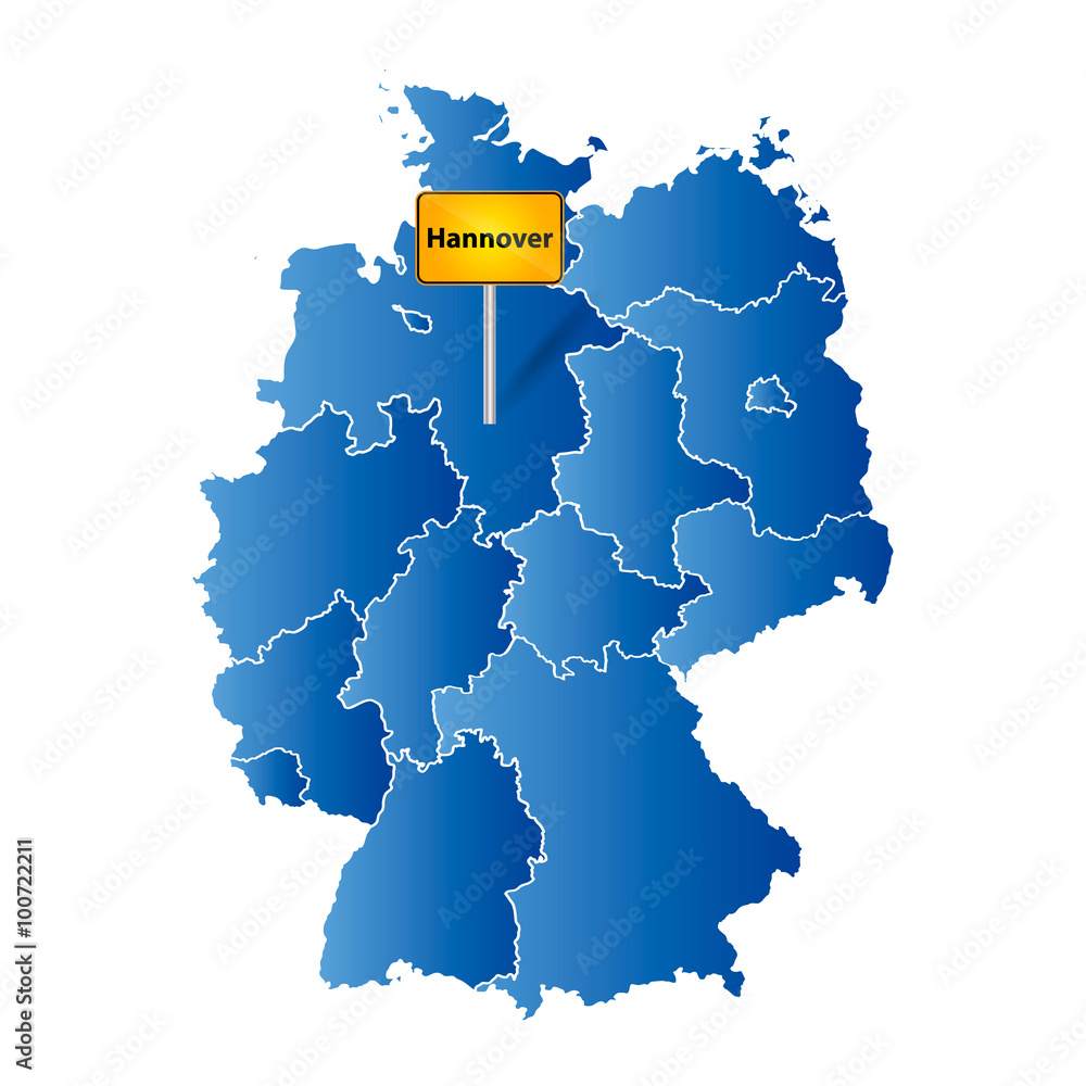 Vetor de Deutsche Landkarte mit Ortstafel Markierung auf der deutschen ...