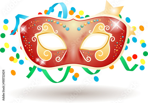 Carnival mask isolated on white background