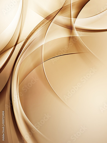 Abstract Fractal Gold Wave Design Background