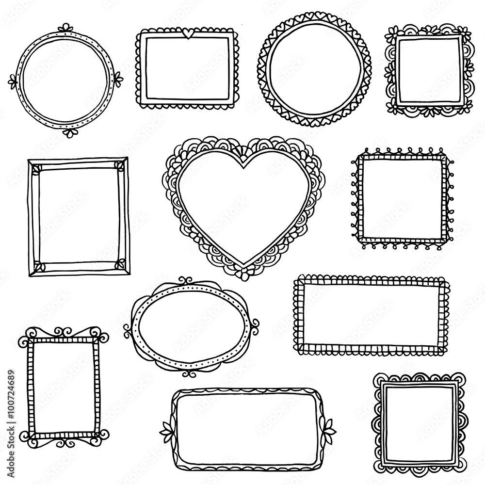 Hand drawn doodle frames