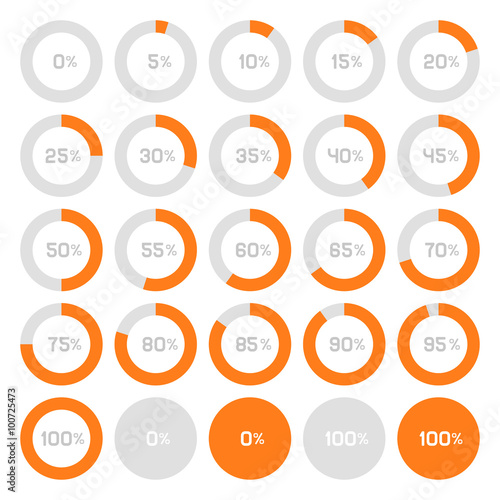 Circle Diagram Pie Charts Infographic Elements. Vector
