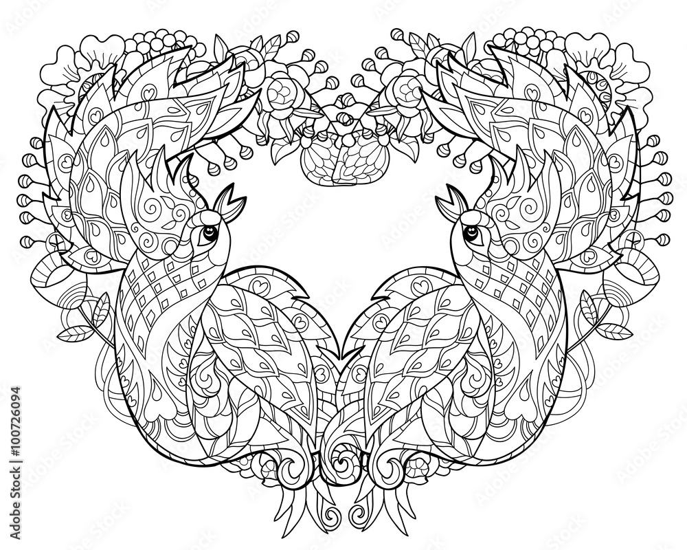 Zentangle stylized peacock Hand Drawn vector illustration. Sketch for tattoo or makhenda. Bird collection.Saint Valentine day. Zentangle stylized peacock Hand Drawn vector illustration. Sketch for tattoo or makhenda. Bird collection.Saint Valentine day.
