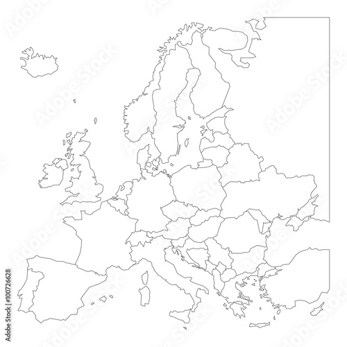 Blank outline map of Europe