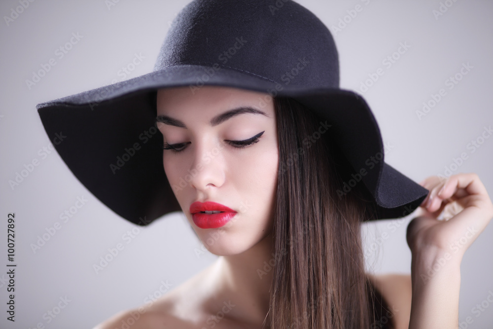 Young woman in hat Young woman in hat