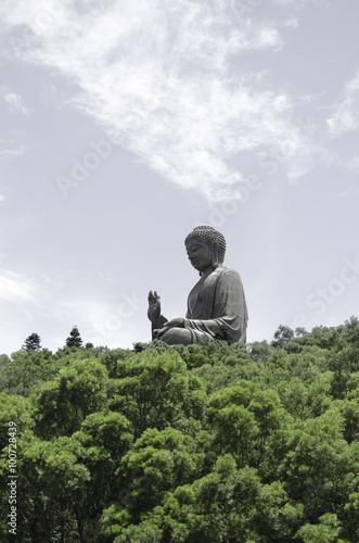 Giant Buddha Po Lin in Hong Kong, Lantau Island photo