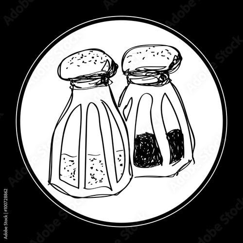Simple doodle of salt and pepper pots