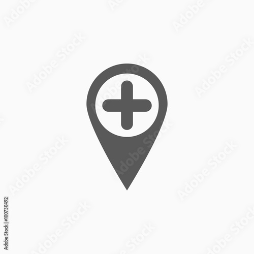 Free Download hospital pin icon, medical pin icon - GFXLoad