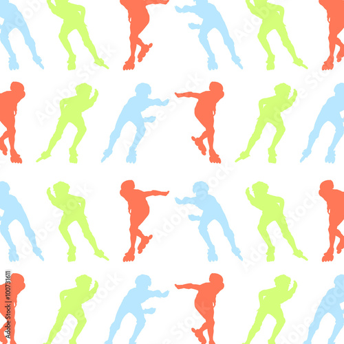 Roller skating pattern vector background concept